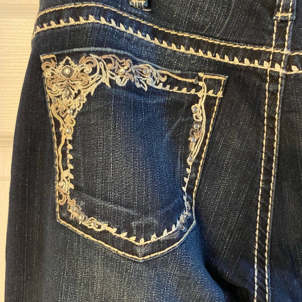 Silver Jeans Blue Denim with Ornate Embroidery